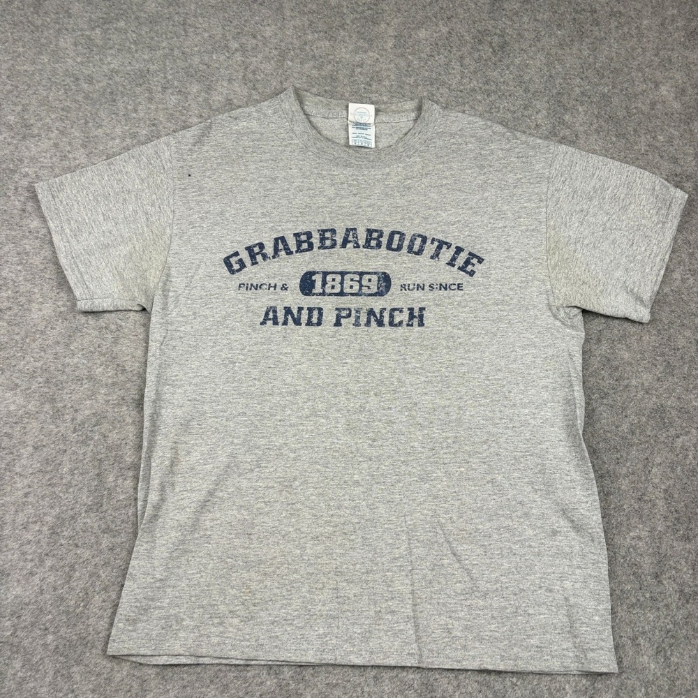 Grabbabootie Graphic T-Shirt Mens Medium Grey Funny Humor Vintage Y2K 90s Surf - Picture 2 of 16